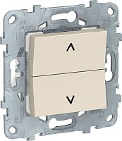 Выключатель жалюзи без фиксации без рамки Schneider Electric Unica New 2-кл. бежевый картинка